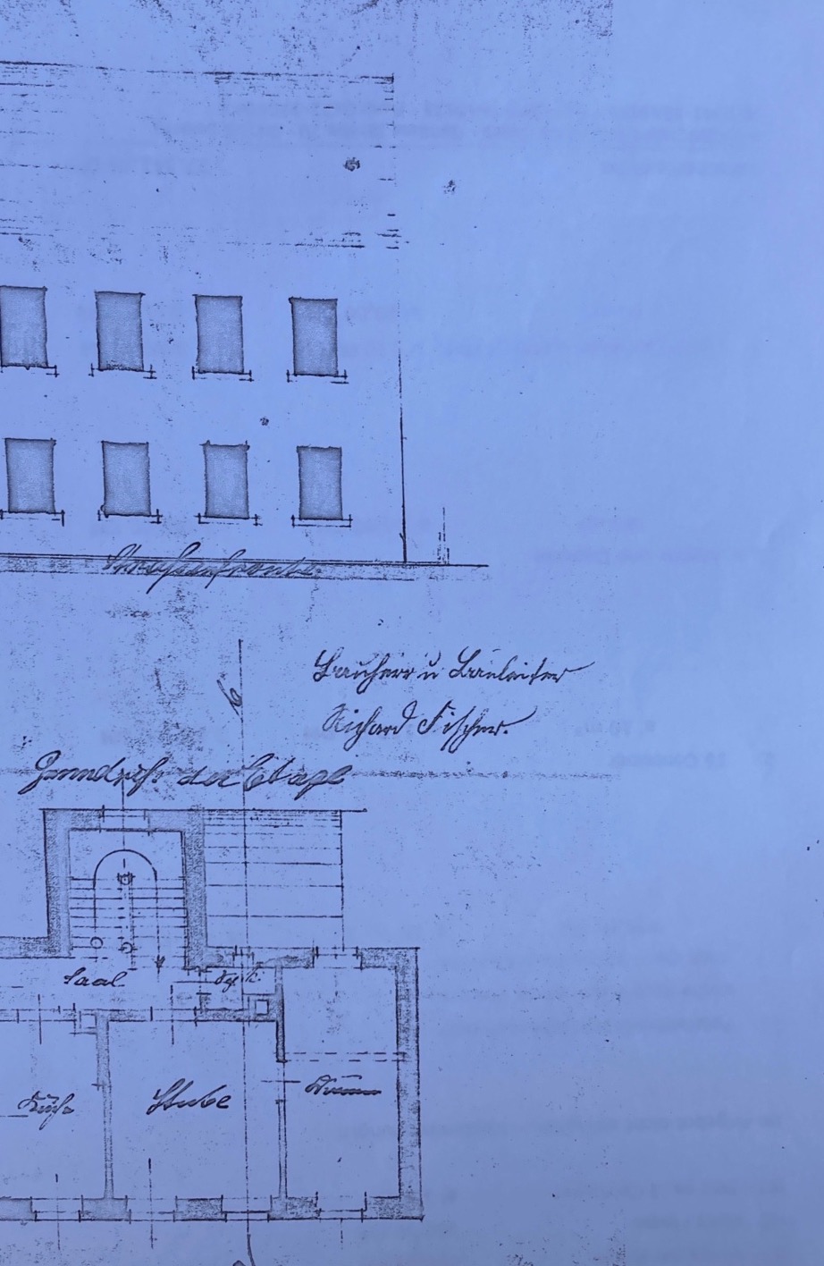 Historischer Grundriss Etage Wohnhaus, Archivkopie 1902
